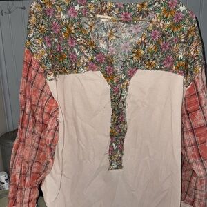 POL mixed material waffle oversized top. Size s never worn